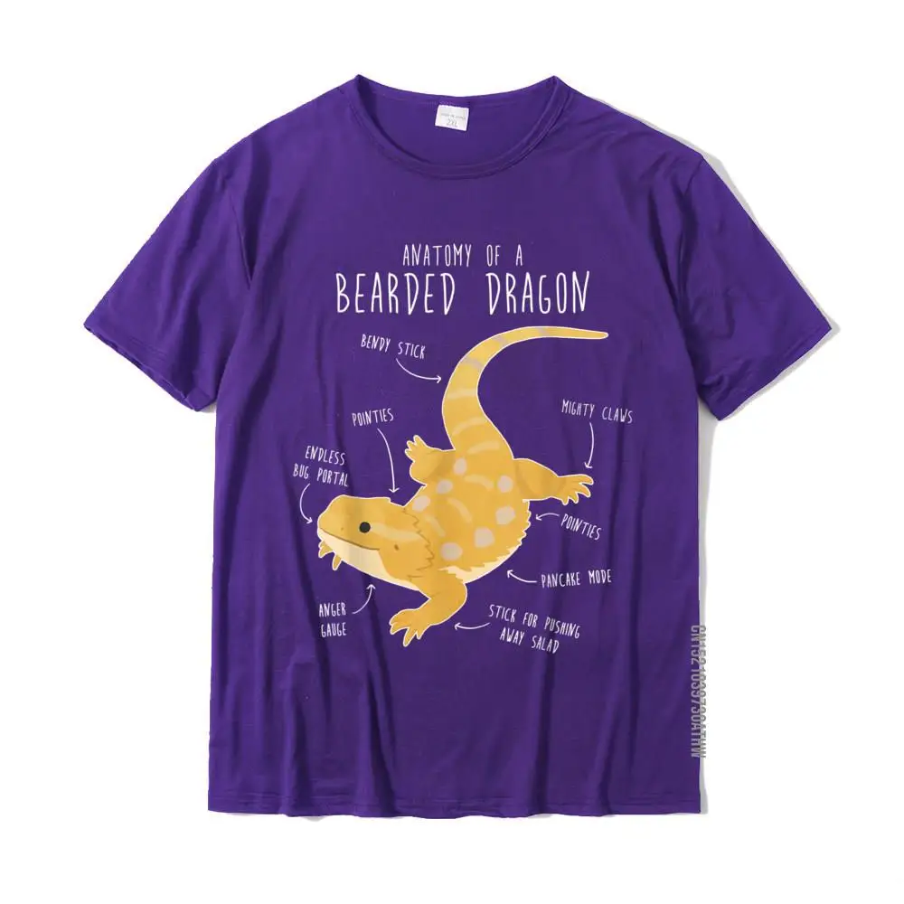 T-Shirt Anatomie d\'un Dragon Barbu pour Adulte, Amoureux des Reptiles et Lézards, en Coton, Cool, Impression Rife
