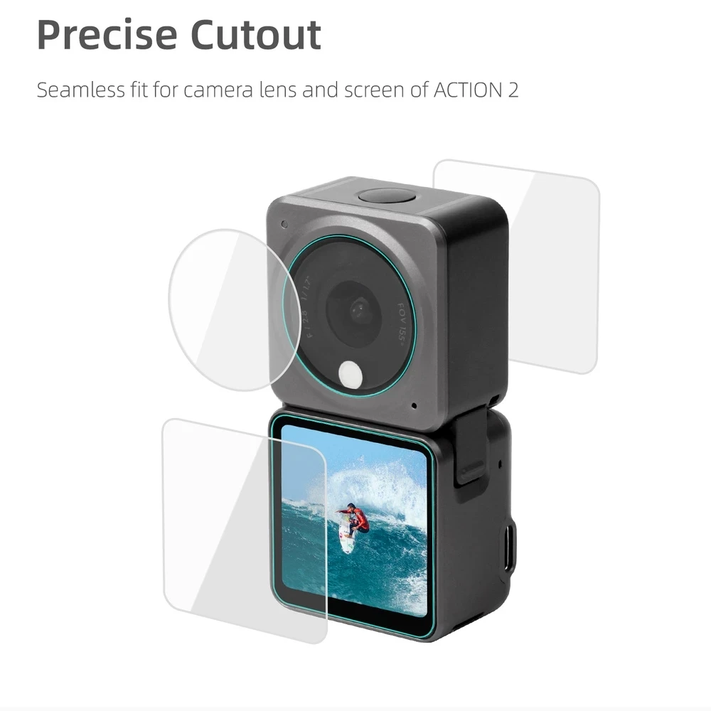 9H خفف شاشة فيلم ل DJI Osmo العمل 2 خدش الزجاج فيلم HD عدسة فيلم واقية ل DJI العمل 2 اكسسوارات
