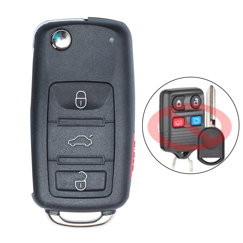 

Keyecu CWTWB1U331 GQ43VT11T CWTWB1U322 CWTWB1U345 4D63 Chip 315Mhz Upgraded Flip Remote Key Fob for Ford Explorer Crown Mustang