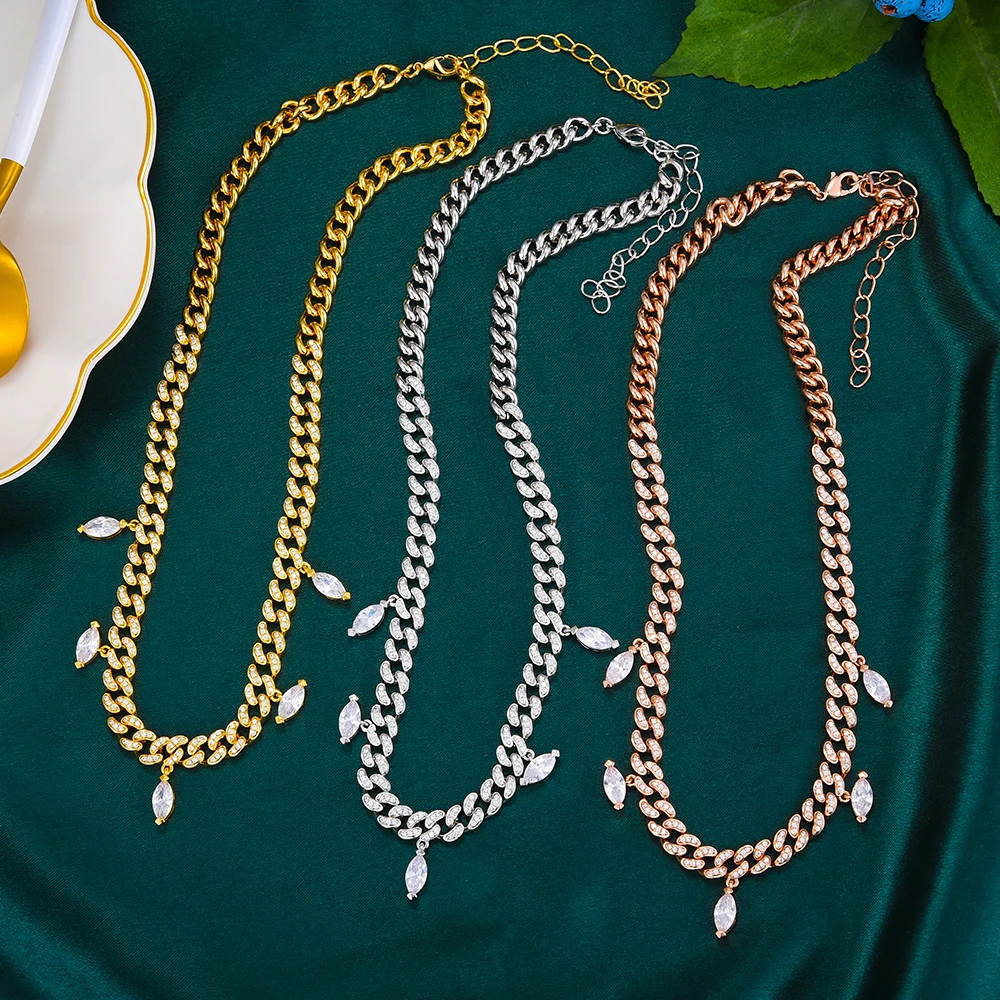 

2PCS Luxury Gorgeous Sparkling Crystal Pendant Chain Necklace Bracelet Jewelry Set Super Full CZ New Fashion Jewelry