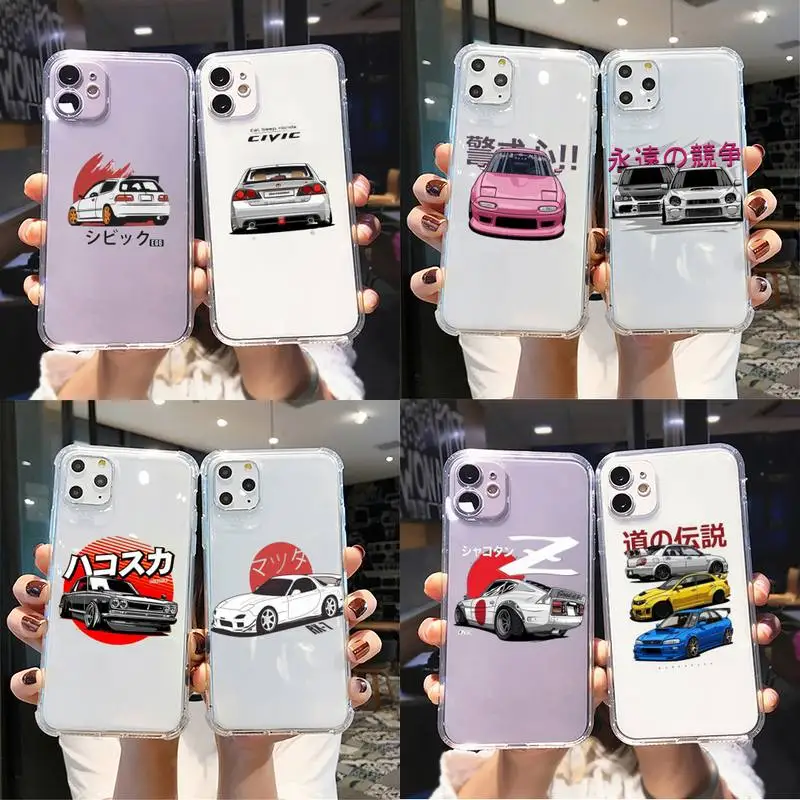 

car eat sleep JDM Phone Case For iPhone 11 12 13 pro max 13mini X XS MAX 6s 7 7plus 8 8Plus XR Clear funda Capa