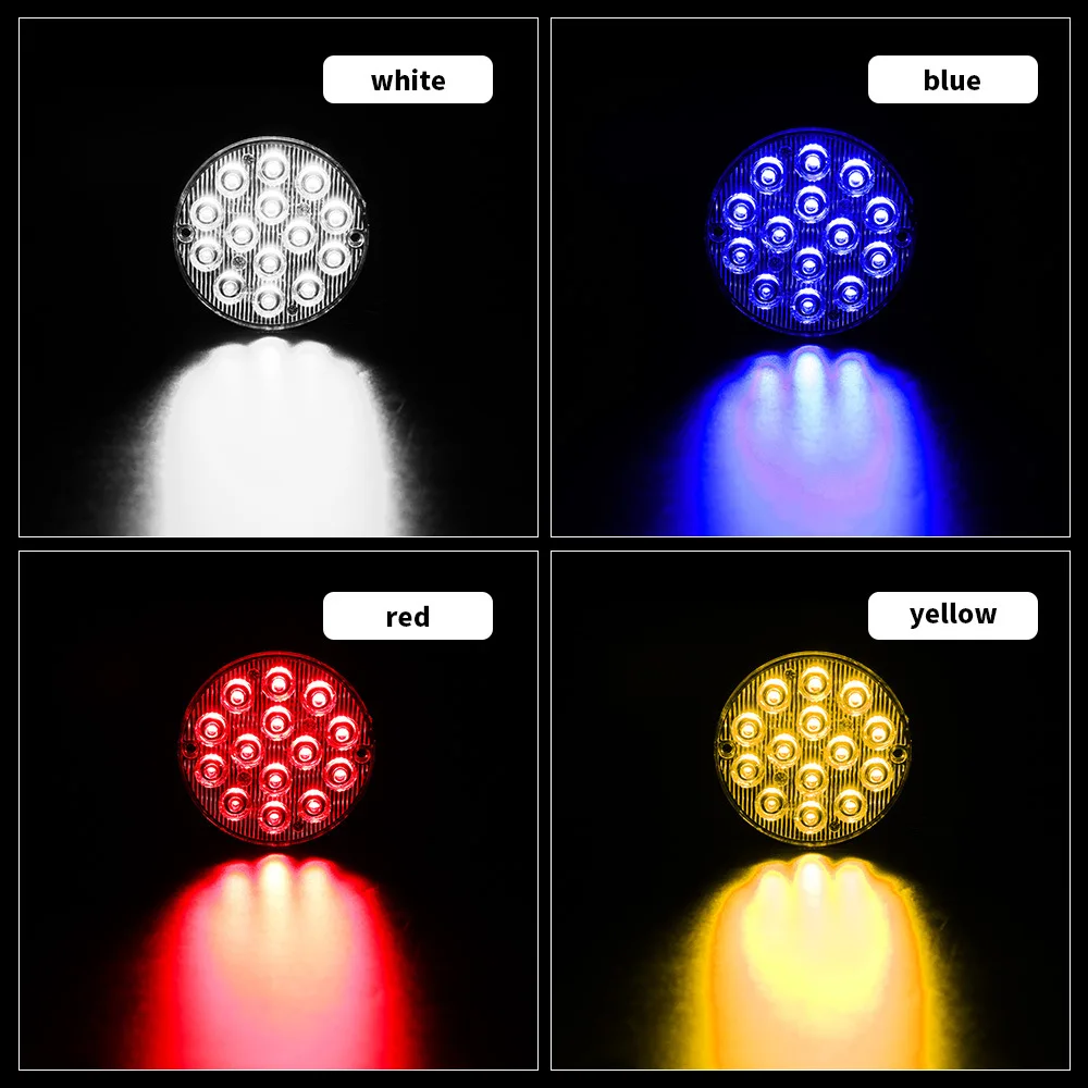 14 LED Car Truck Light Emergency Signal Beacon Warning Hazard Flash Waterproof IP67 Round Lamp Safety Semaphore Strobe Lights