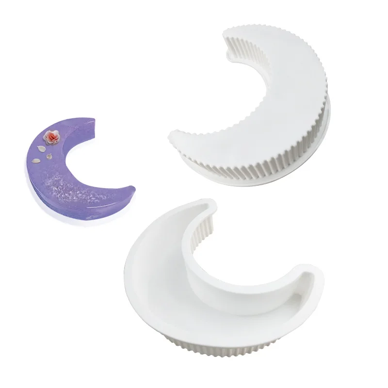 

1pcs Crescent Moon Shape Cake Mould Pop Silicone Art Mold 3D Mousse Baking Pastry Silikonowe Moule Cake Decoration