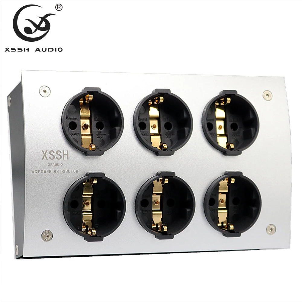 XSSH Audio e-TP60 FI-E30 EU Shuko Euro AC Power Distributor 125V-250V 50/60Hz 16A 16amp IEC Inlet Electrical Plug Socket Outlet