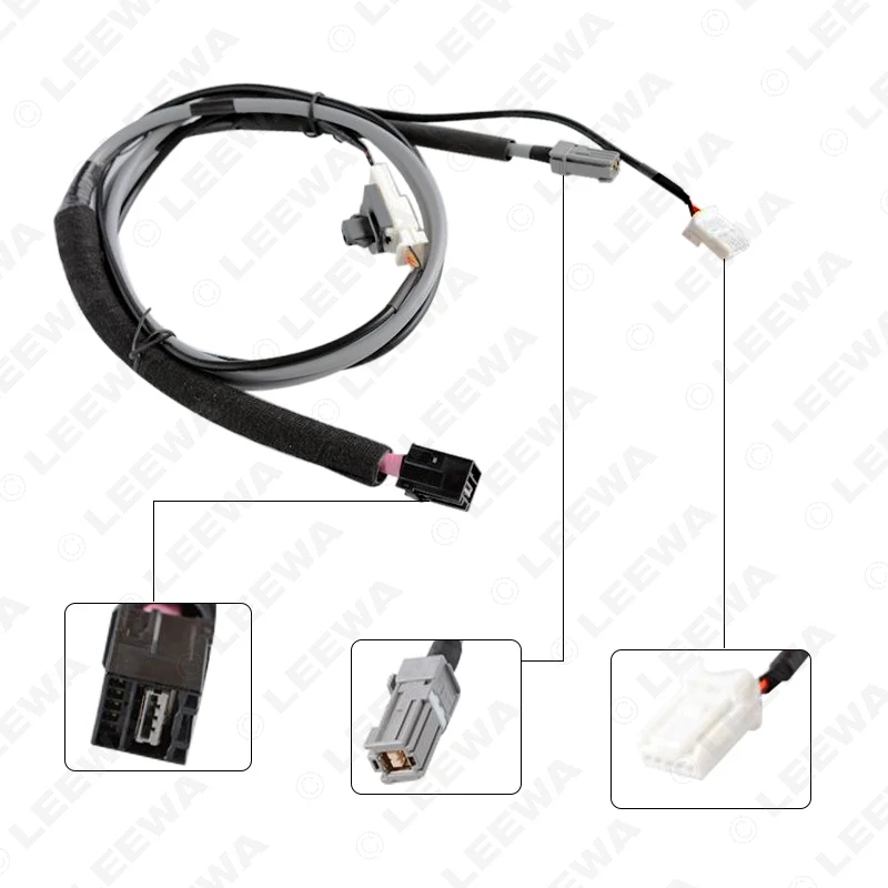 LEEWA Car Audio USB AUX Interface Switch 5Pin Plug Adapter for Toyota Corolla Camry Reiz RAV4 Prius Highlander Harness Cable Kit