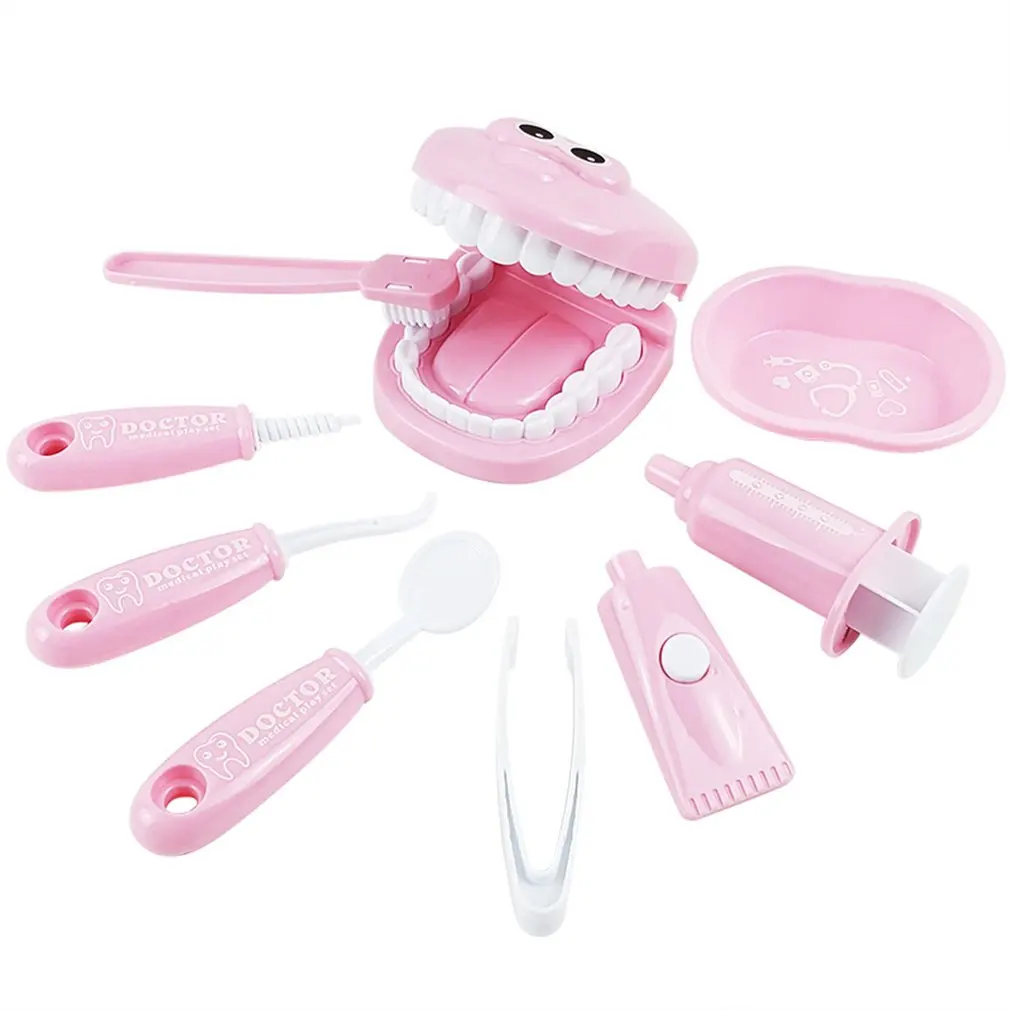 9Pcs Dentist Toy Pretend Dentist Check Tooth Model Set Educational Role-Playing Simulation Children Learning Toy For Kids
