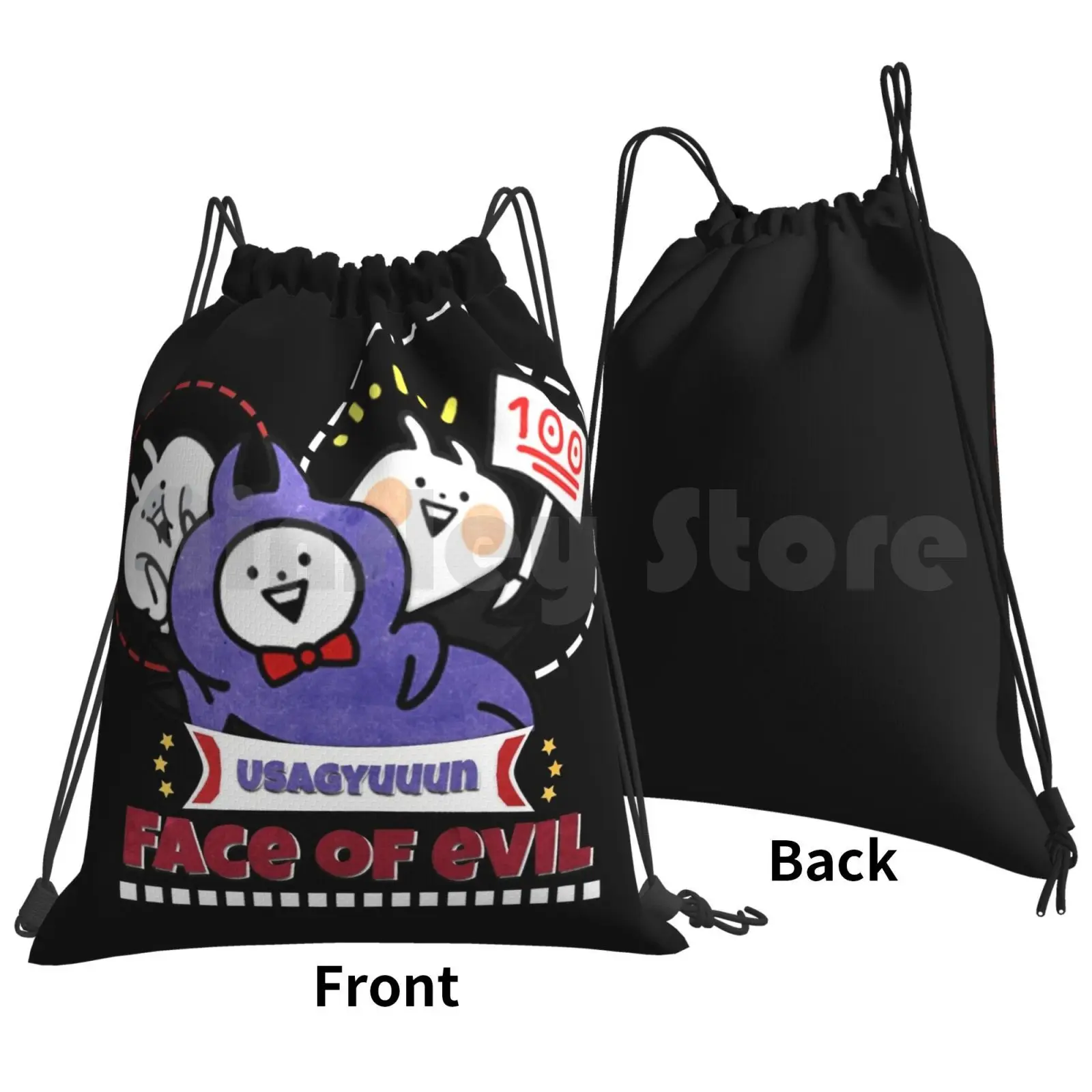 Рюкзак Usagyuuun-Face Of Evil, сумка на шнурке, спортивная сумка для верховой езды, скалолазания, мультяшная сумка-мессенджер, аниме с рукавами, японская забавная