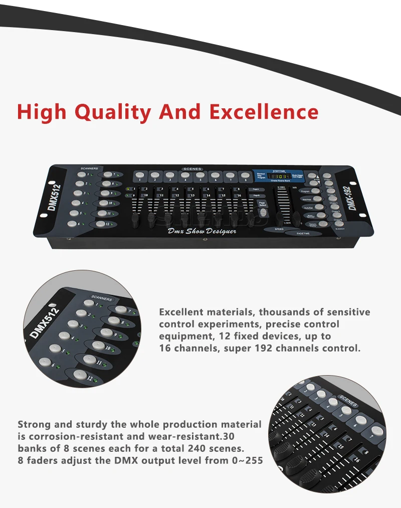 SHEHDS 1024 Controller/192 Konsole für Par Lighting Moving Head Licht International Standard DJ Disco Hochzeiten Konzerte – Detail 27