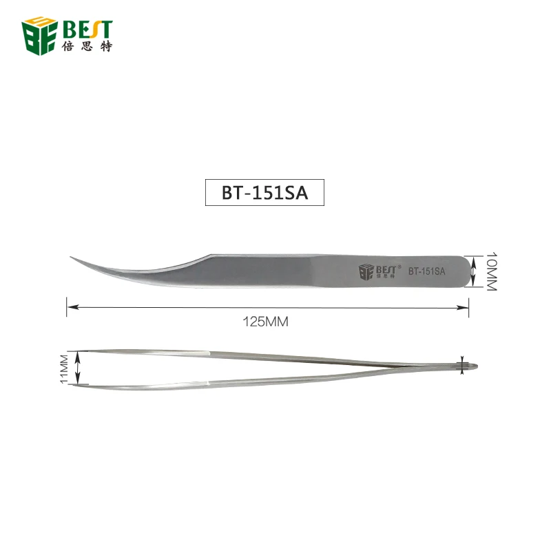 Anti-Static สแตนเลสแหนบ Precision แหนบ Forceps คีมสำหรับ Eyelash Extension Decor อัญมณีหยิบเครื่องมือ