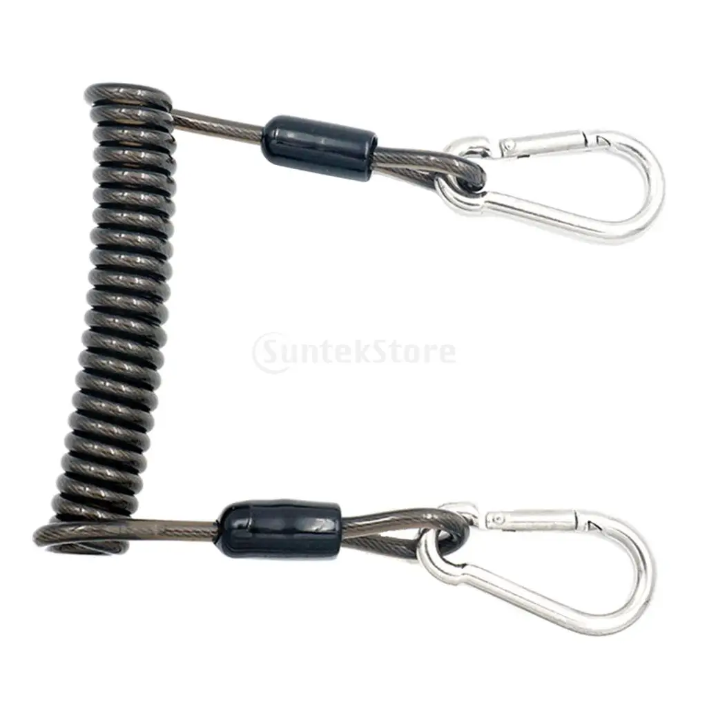 Scuba Diving Dive 10cm Spiral Spring Coil Snap Clip Lanyard Safety Emergency Gear 4 Colors Quick Release Buckle