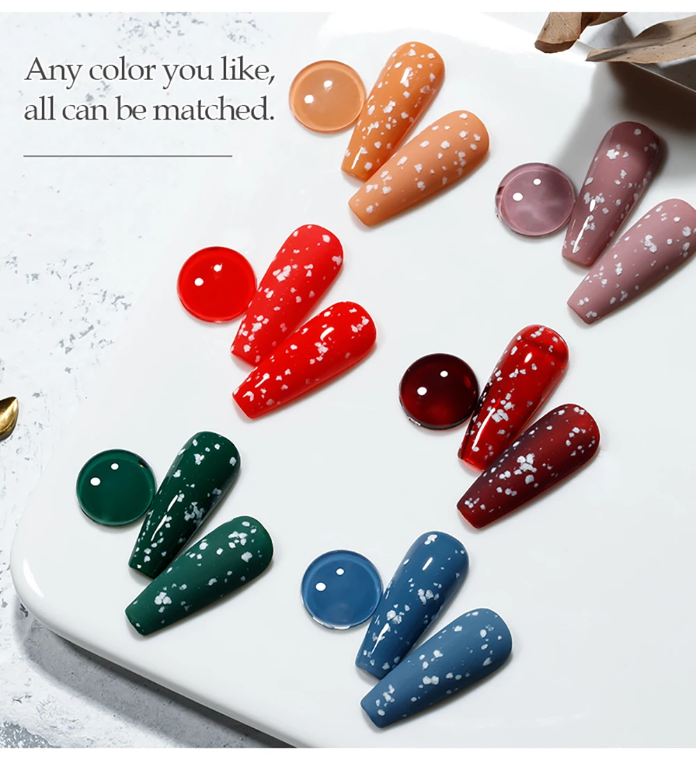 Vendeeni 15ml Schneeflocken-Top-Coat für Gel-Nagellack, Weihnachtsfeier Gel-Lack, Winter-Schnee UV Soak-Off Nail Art Primer Gel – Detail 2