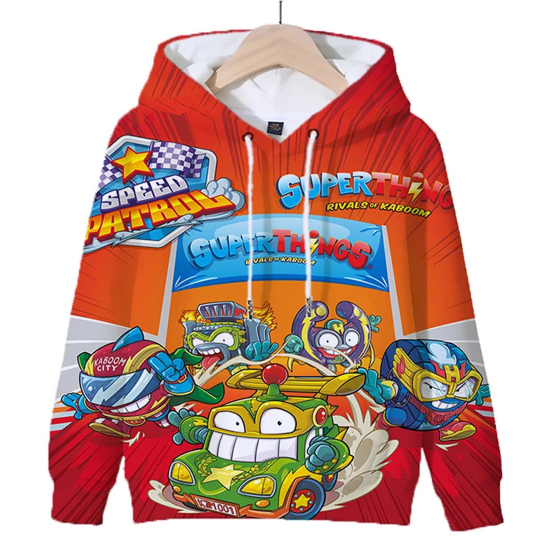 New! 3D Superzings Hoodies Kids Cartoon Sweatshirts for Children Clothes SuperThings Pullover Tops Boys Girls Cute Hoodie Coats