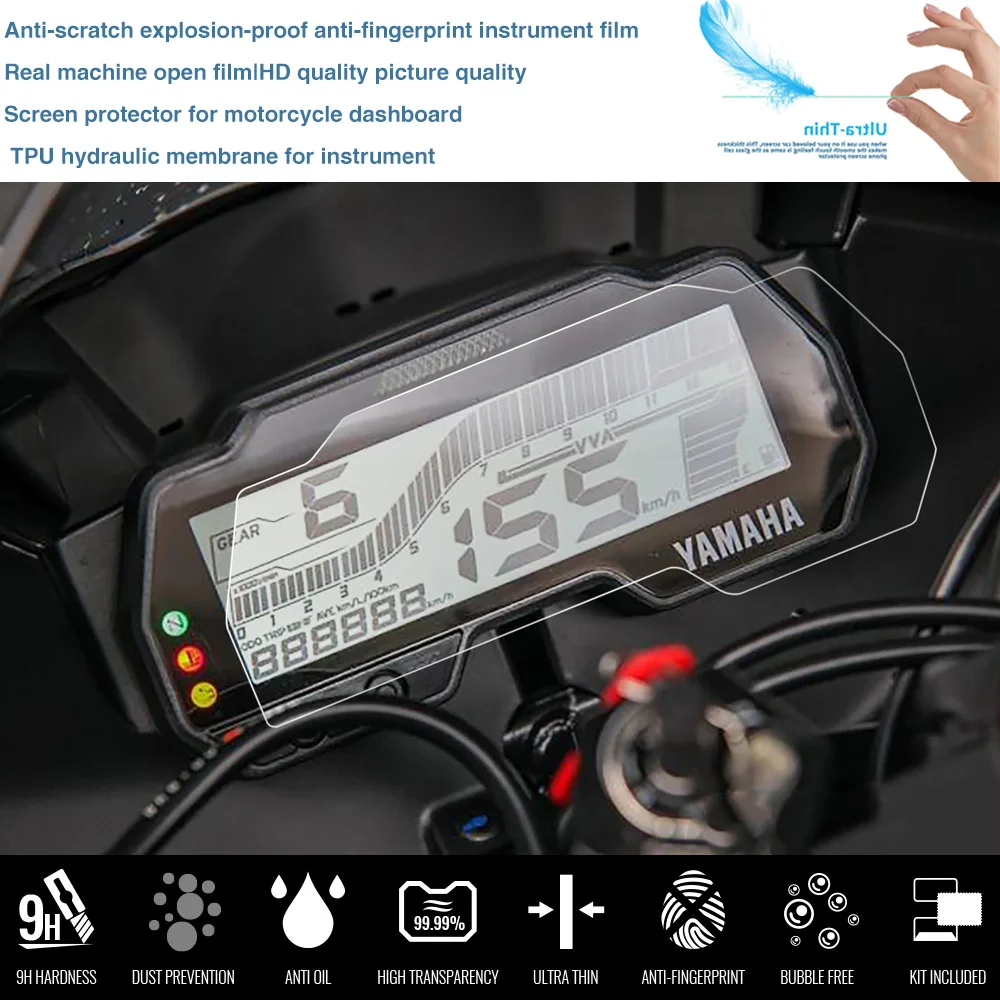 

Подходит для Yamaha R15 v3 2017-2020 MT-15 2018-2020 мотоциклетный кластер, защитная пленка от царапин, защитная пленка для экрана
