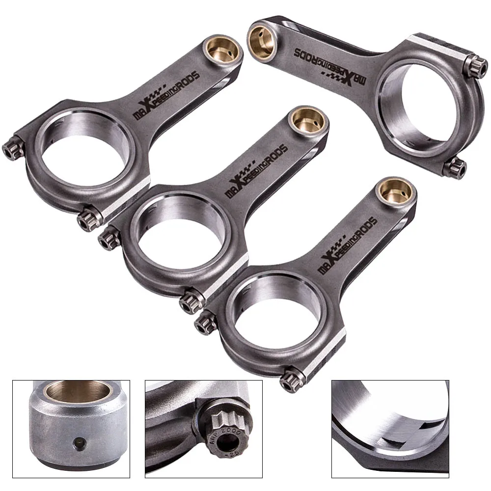 4340 Connecting Rods for Toyota Camry MR2 Celica GT SX 5SFE 5S-FE 2.2L 800HP 138mm Conrods Floating Shot Peen EN24 Cranks Piston