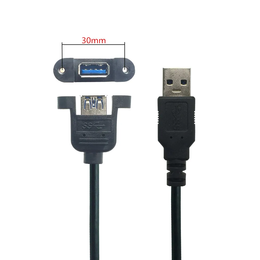 

USB 3.0 A Female Panel Mount To USB A Male 90 Degree UP/Down/Left/ Right Angle Plug Extension Cable For Computer Host 0.3m