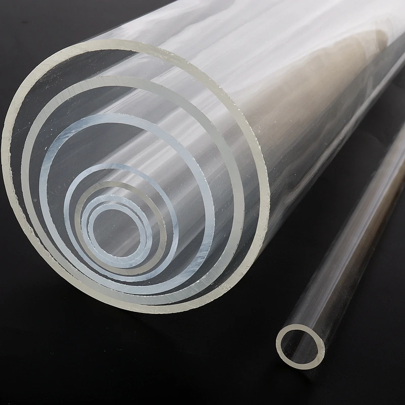 Tubo de plexiglás para riego hidropónico, tubería transparente acrílica de 50cm de longitud, 50-110mm, suministros para acuario y jardín, 1 unidad