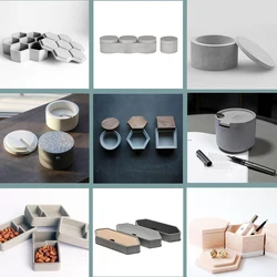 Storage box silicone mold cement gypsum jewelry box mold storage tank mold multiple geometric box silicone mold