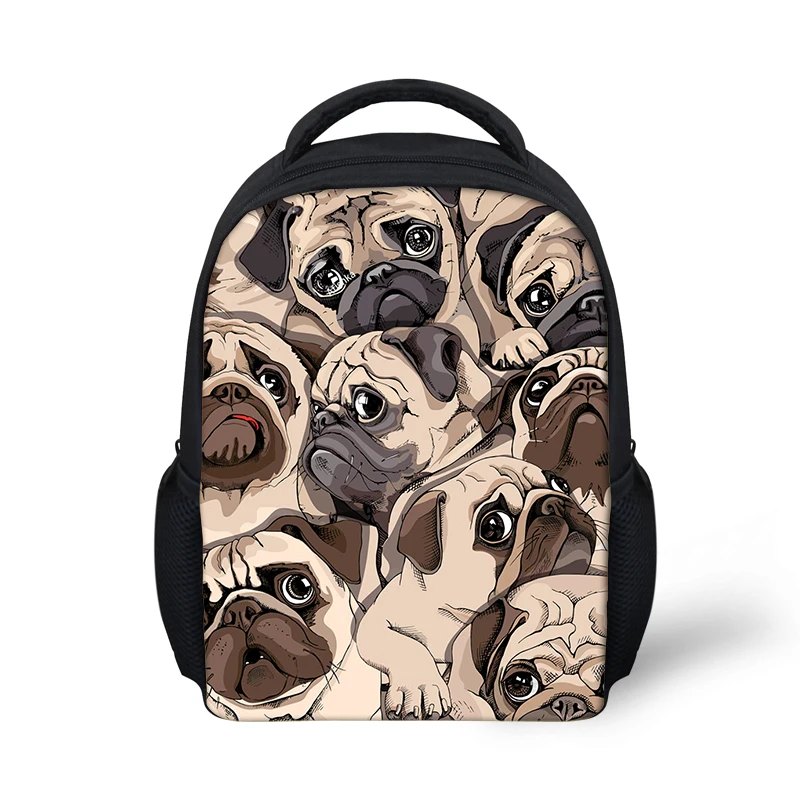 Lady Cute Pet Dog Printing Mini Travel Purse Fashion Daypack Bulldog Pug PU Backpack For Women Casual Rucksack Mochilas Escolar