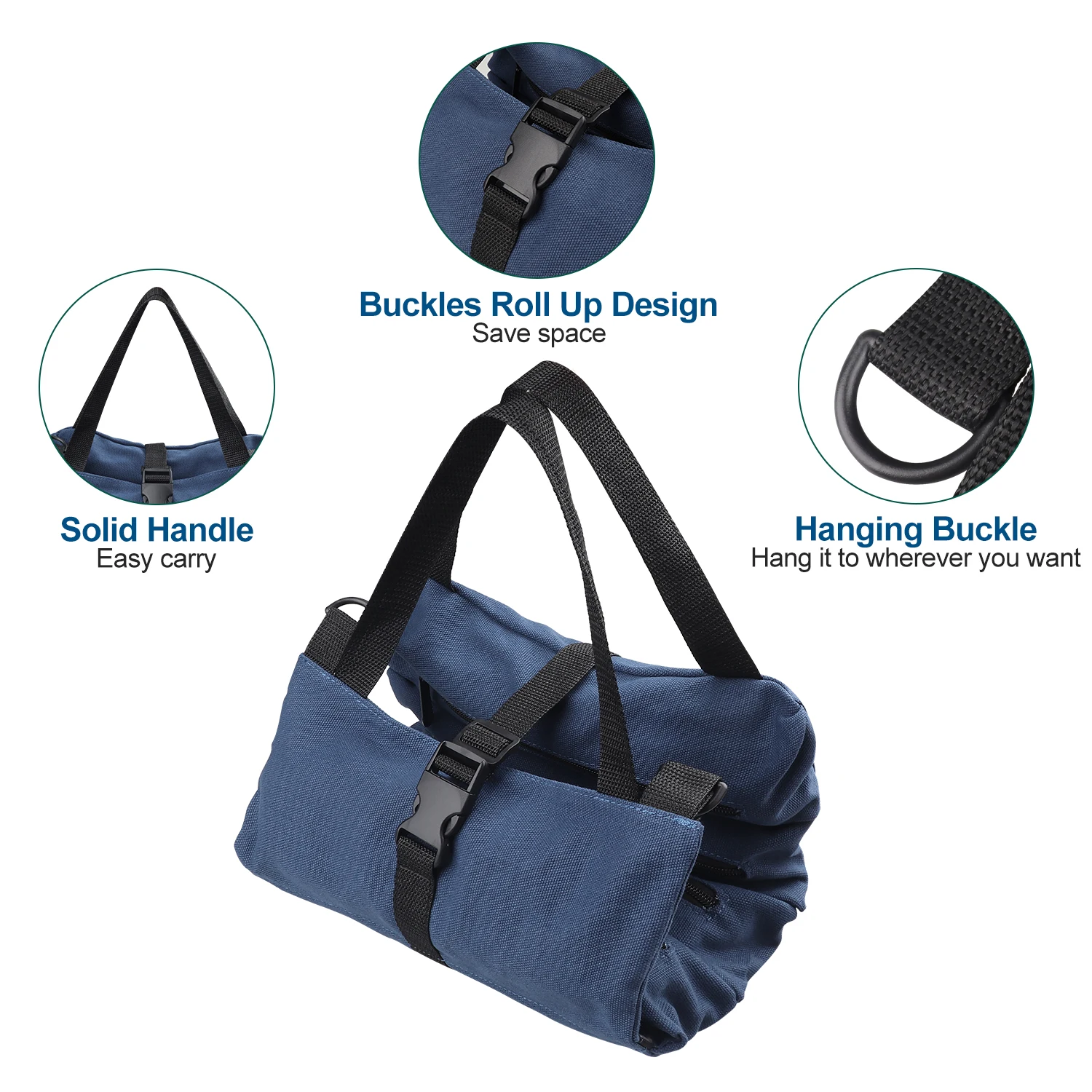 WESSLECO Roll Up Multi-Purpose Wrench Screwdriver Organizer Tool Hanging Zipper Carrier Tote Bag