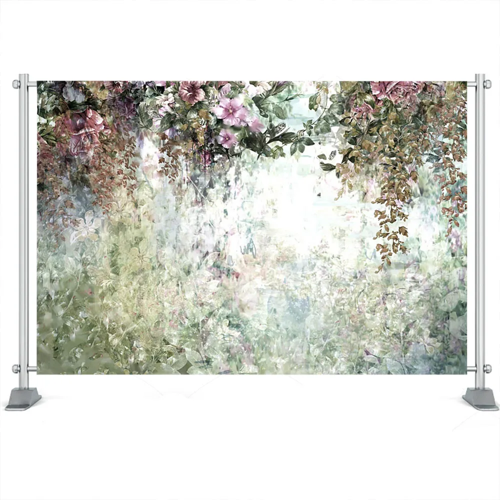 Fondos de fotografía de flores rosas rosas, fondo de fotografía de boda para fiesta de cumpleaños de niña, fondos de fotografía de arte para adultos de bosque fatado