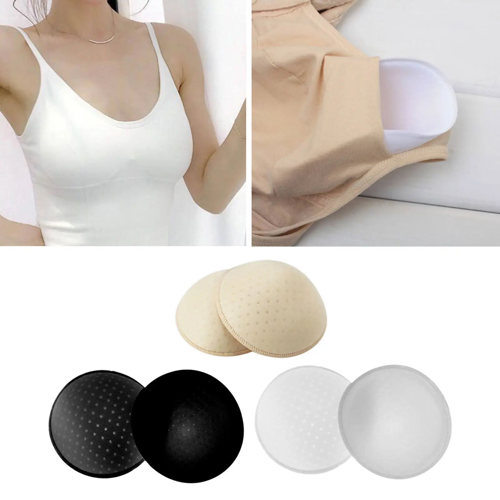 3 Pairs Round Bra Inserts Pads Removable Soft Push up Comfy Sponge Women Bra Cups Inserts for Sports Bikini Top Swimwear Yoga