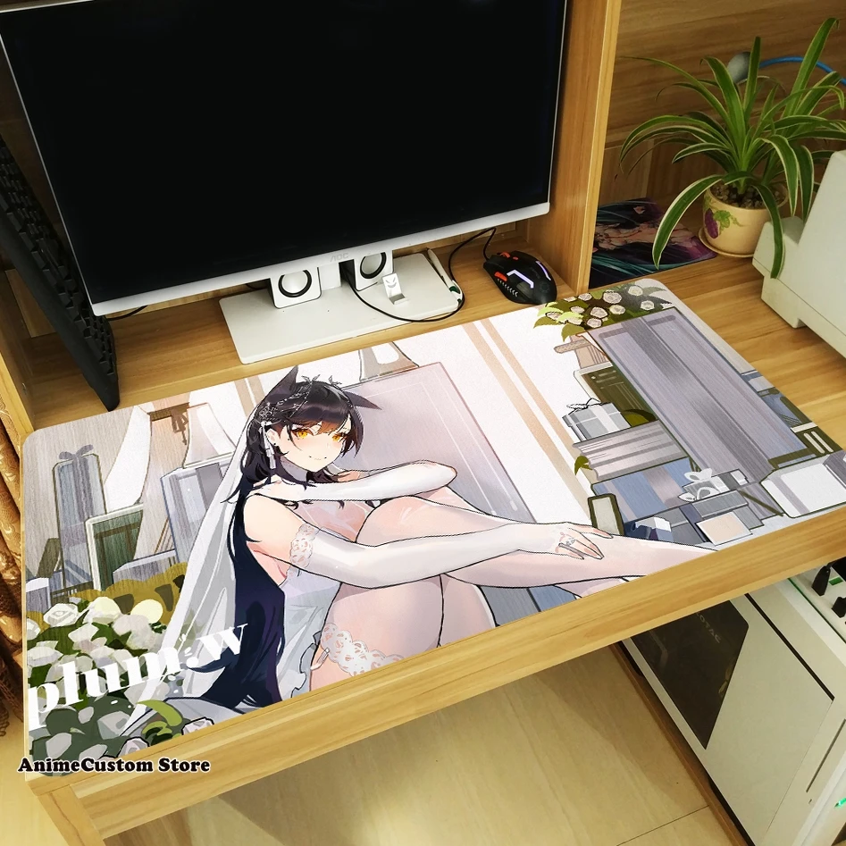 Anime Game Azur Lane IJN Atago Large Thicken Mouse Pad Laptop Gaming Mice Mat Tabletop Keyboard Mat Anti-Slip Playmat Otaku Gift