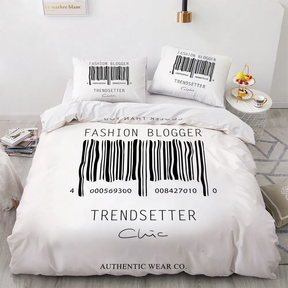 3D Bedding Sets luxury Bar Code Printed Single Queen Double Full King Twin Bed linen For home Duvet cover Bed duvet 150