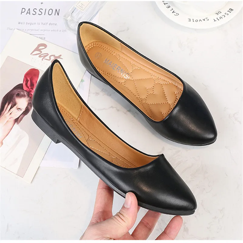 

Promotion! 2020 women's flat shoes ballet shoes breathable pointed toe shoes solid color women's soft shoes women