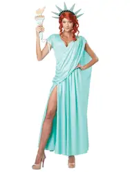 Women Sexy Statue Of Liberty Costume Halloween Hen Party Goddess Cosplay Fantasia Fancy Dress