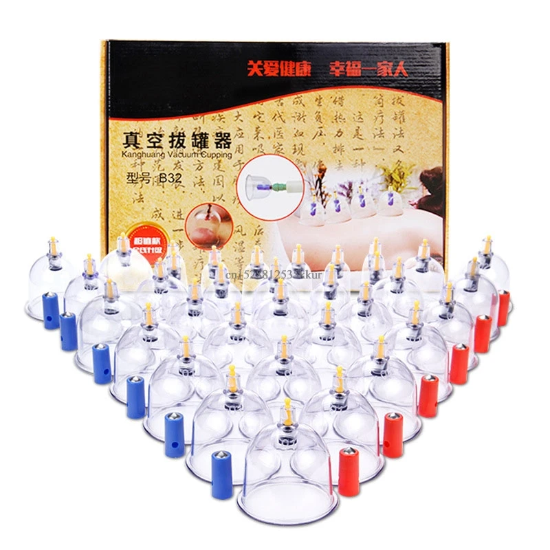 

32 Cup apparatus vacuum therapy medical vacuum suction cups massager massage jar cans for facial massage