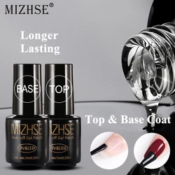 MIZHSE 2pcs/Set Base And Top Coat for Nails Long Lasting Soak Off Primer Top Coat UV Gel for Gel Polish Esmalte Semi Permanente