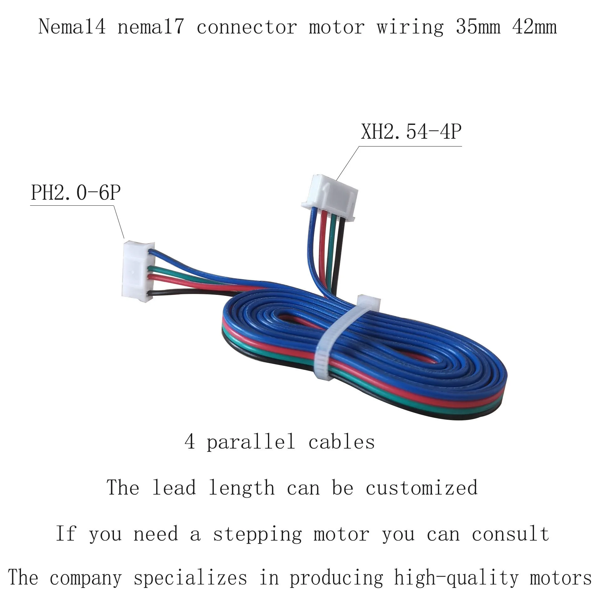 XH2.54-4P Transfer PH2.0-6P Terminal Line 3D Printer 4 Parallel Cables 35 42 Motor Lead Nema17 Nema14