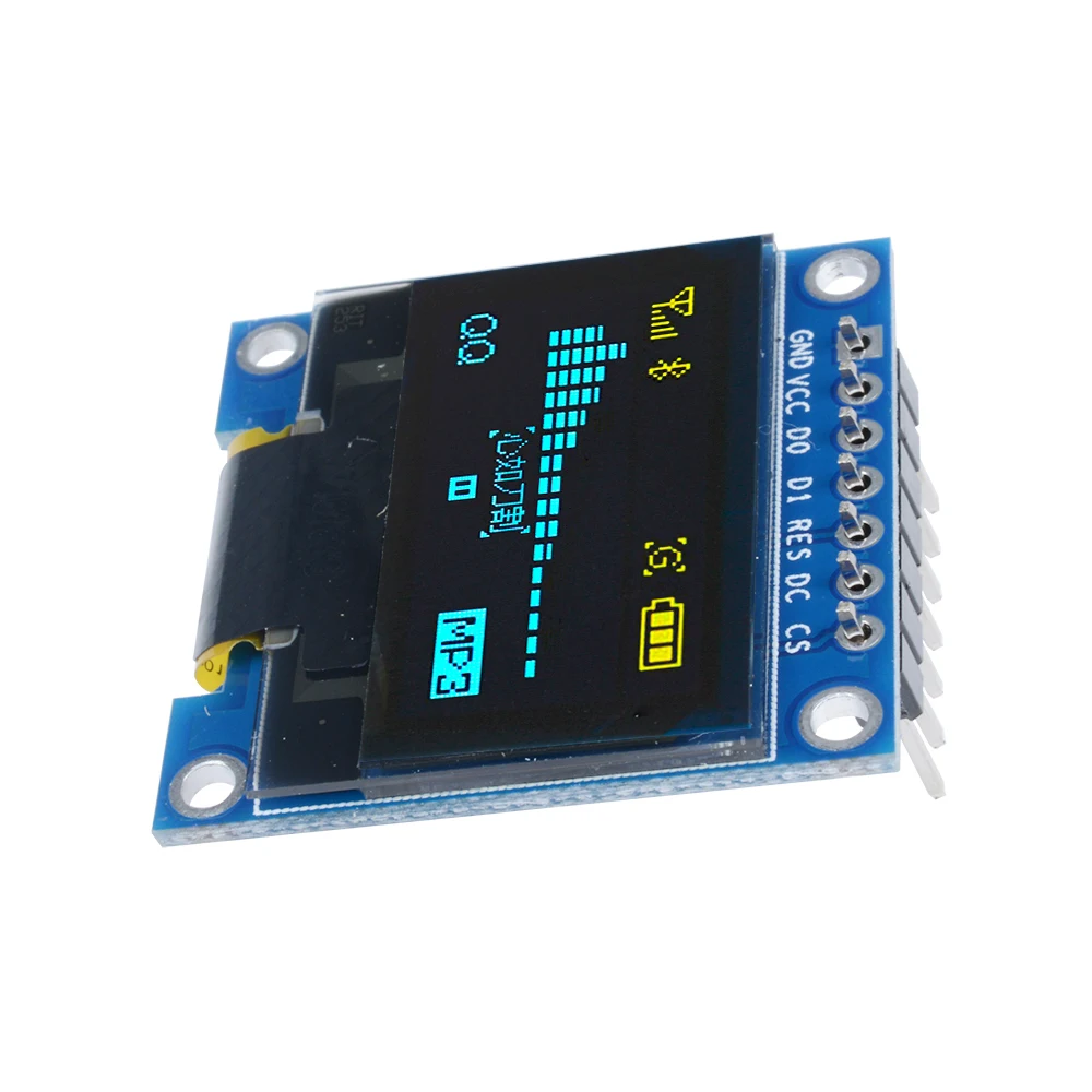 0,96 Inch OLED Modul 7 PIN 128*64 12864 3V-5V 0.96 "SPI Serielle 128X64 OLED LCD LED Display Modul gelb blau für Arduino