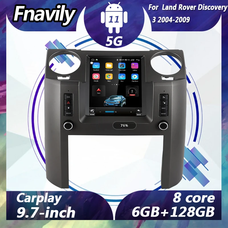 

Fnavily 9.7'' Android 11 car radio For Land Rover Discovery 3 Tesla style Car dvd player video stereos GPS DSP audio 2004-2009