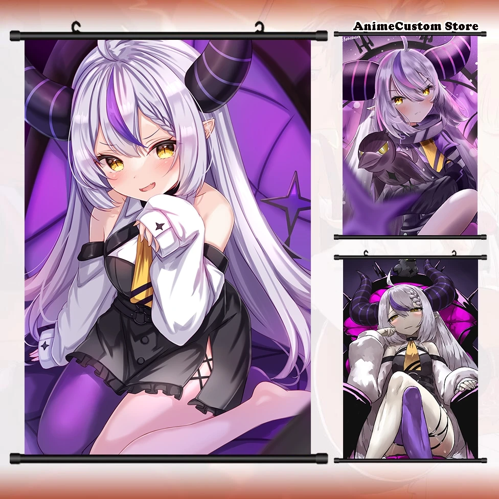 Anime Hololive VTuber La+ Darknesss HD Wall Scroll Roll Painting Poster Hang Poster Home Decor Collectible Decoration Art Gift