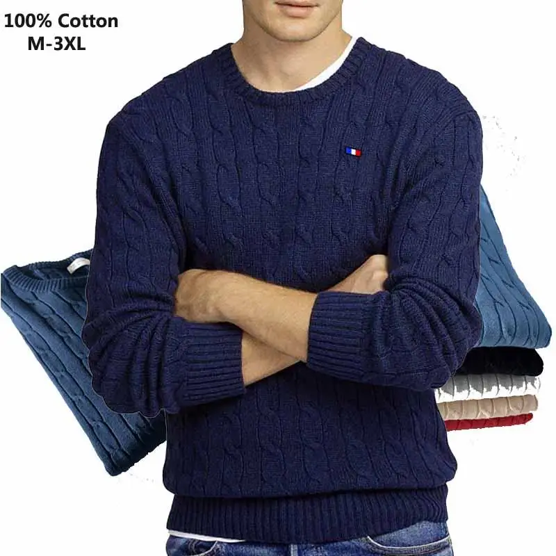 Maglioni da uomo autunno inverno di alta qualità pullover maglioni lavorati a maglia da uomo in cotone Casual tinta unita Hommes abbigliamento