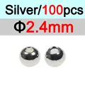 2.4mm Plata 100 piezas