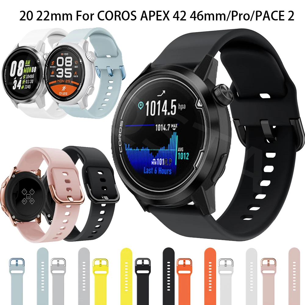 22 20 مللي متر الرسمي سيليكون الفرقة ل COROS APEX برو/بيس 2 حزام الساعات ل APEX 42 46 مللي متر معصمه استبدال سوار سهلة التركيب