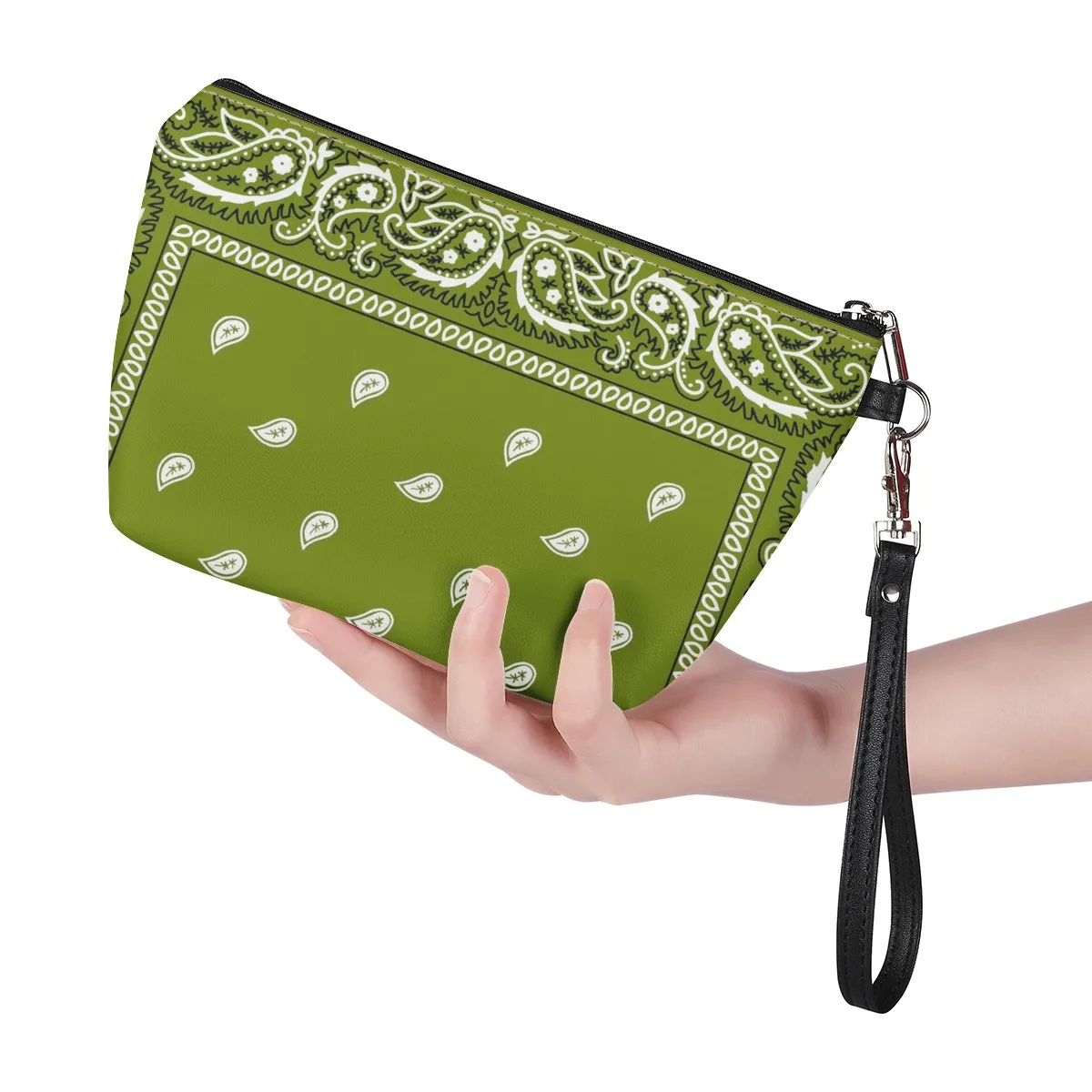 Polynesian Traditional Tribal Printed PU Leather Bandana Cosmetic Bag Customized Cosmetic Bag New Design Girl fashion handbag