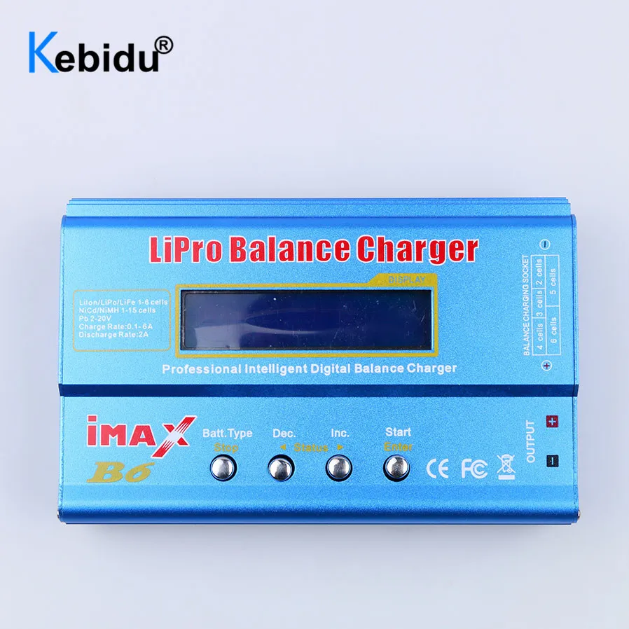 Kebidu iMAX B6 80W Battery Charger Lipo NiMh Li-ion Ni-Cd Digital RC IMAX B6 Lipro Balance Charger Discharger