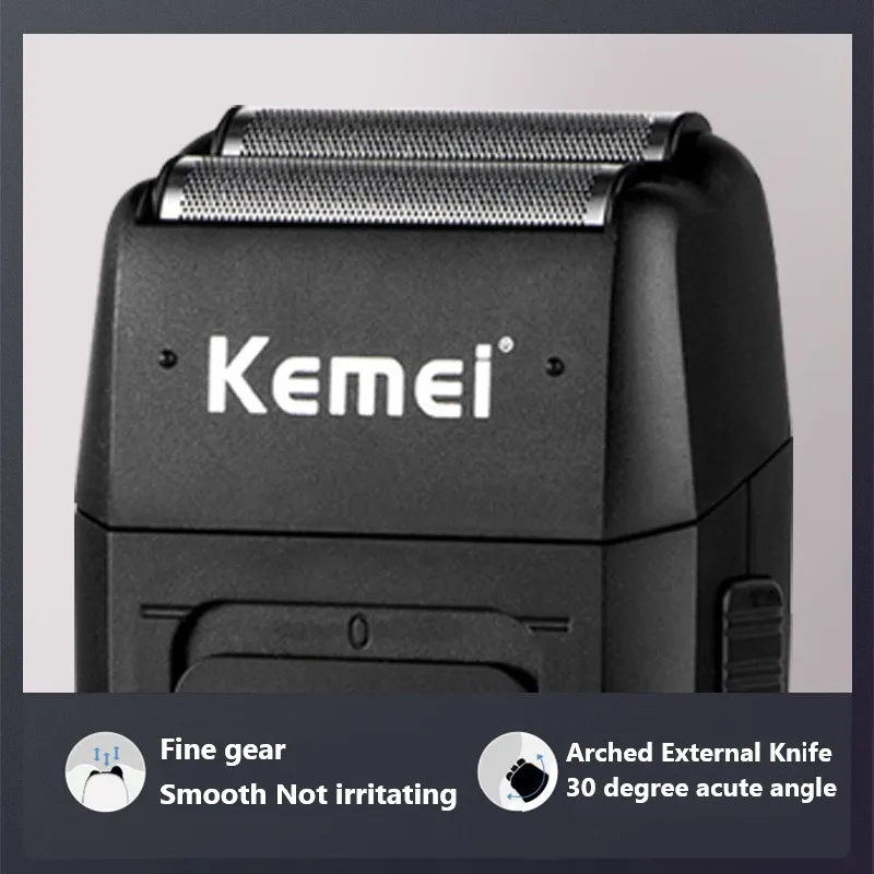 Kemei KM-1102 Rechargeable Sans Fil Rasoir pour Hommes Double Lame Alternative Barbe Rasoir Soins Du Visage Multifonction Bain Tondeuse