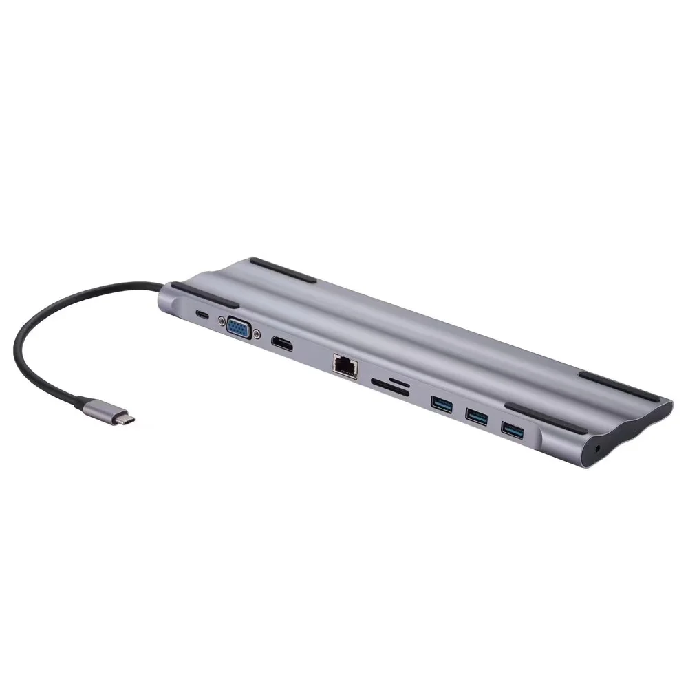 USB Type C Hub 10 in 1 USB C Laptop Docking Station Multi-function Massive Expansion for USB-C Laptops All in one Hub