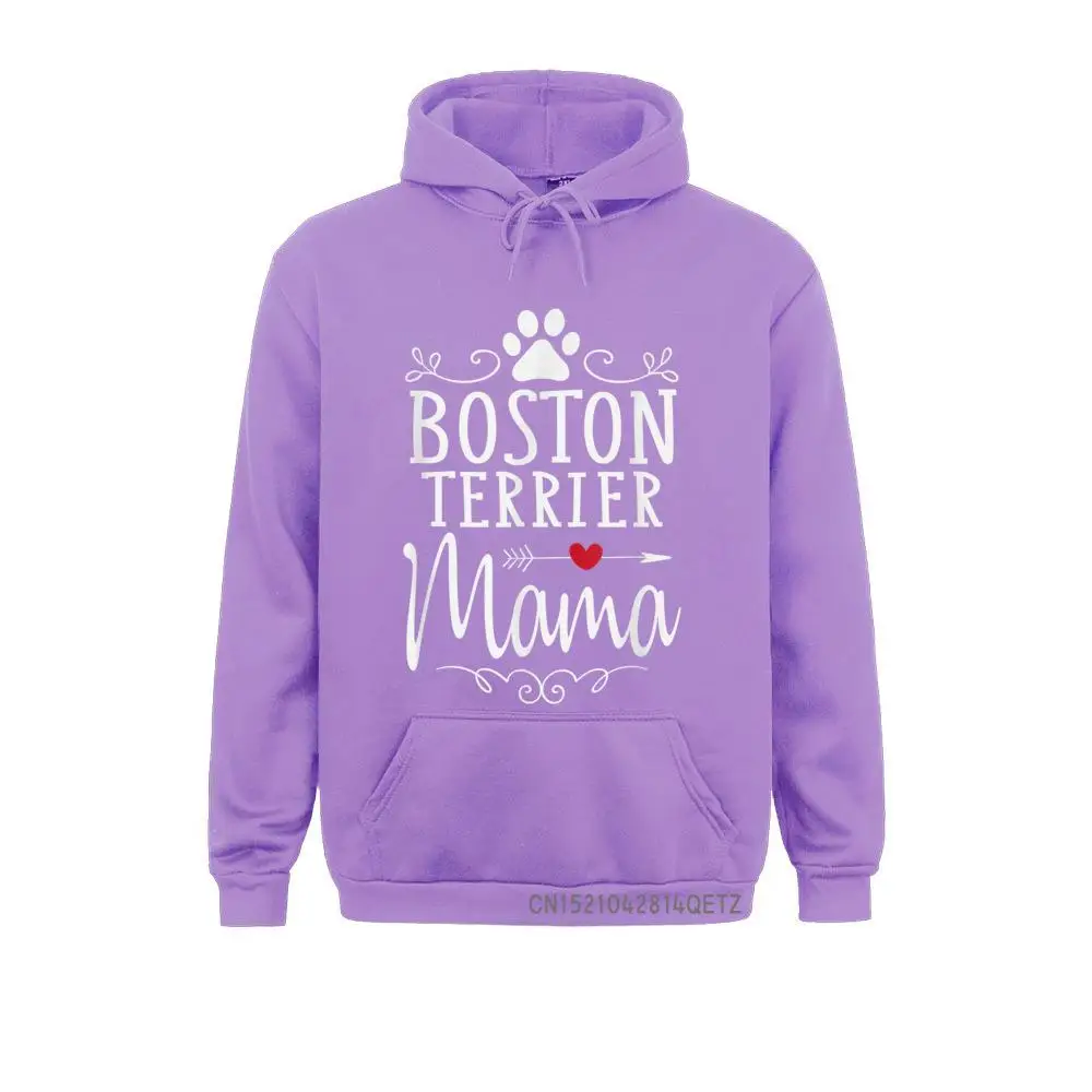 Boston Terrier Mama Funny Boston Terrier Lover Top Gift Chic Sweatshirts Long Sleeve Slim Fit Mens Hoodies Casual Sportswears