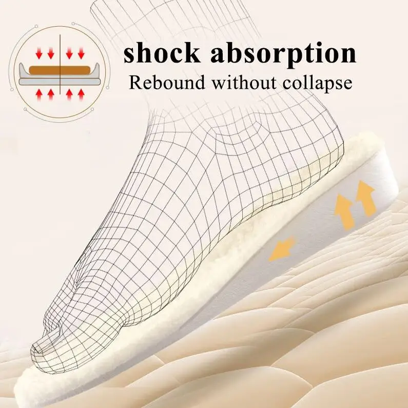 Warmth Lamb Wool Insole Increased Insoles Men Women 1.5cm/2.5cm/3.5cm Height Lift soft bottom comfortable Inserts Shoe Pad image 4