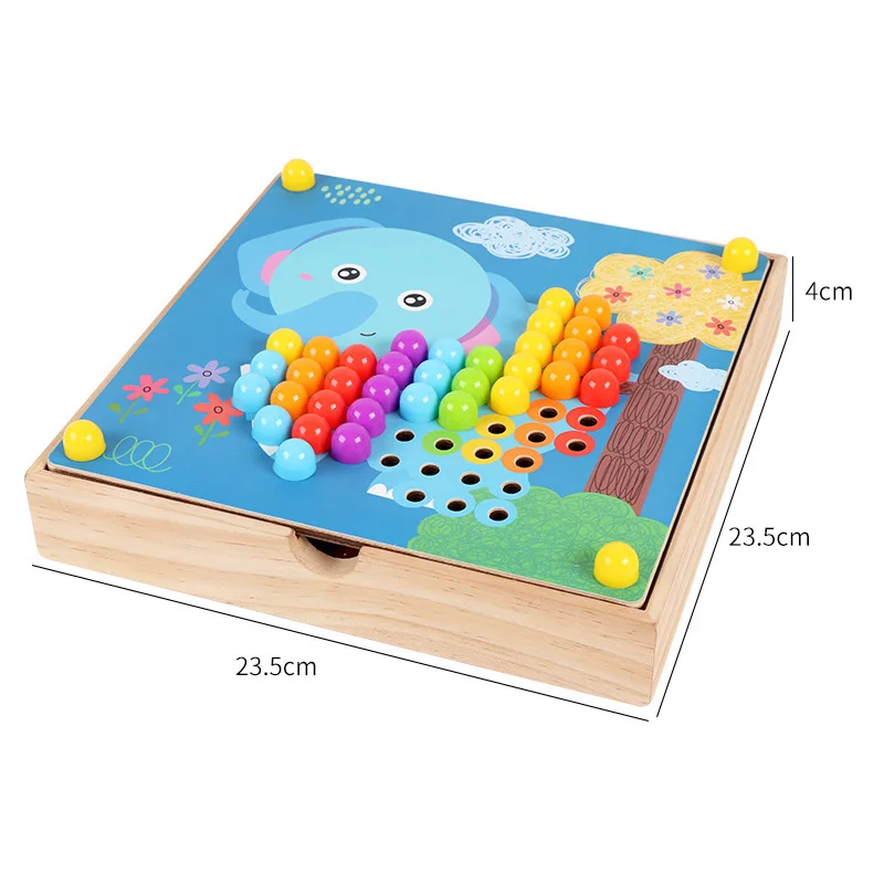 Puzzle coule en bois pour enfants, jouets créatifs pour garçons, assemblage de mosaïque, insertion de puzzles, planche à ongles, chambre plus lente