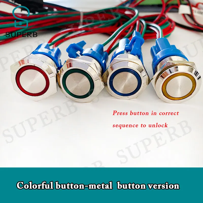 Superb escape room game  props colorful button prop metal buttons press buttons in right sequence to run out real secret room