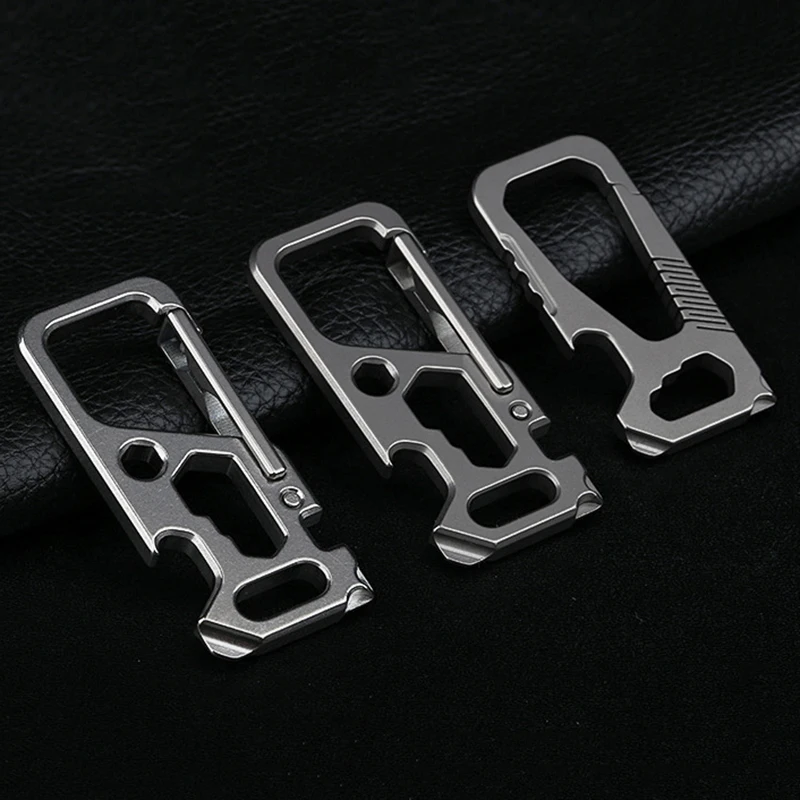 Titanium Multifunction Keychains Durable Outdoor Carbine Car Key Chain Screwdriver Wrench EDC for Key Ring Holder Special Gifts