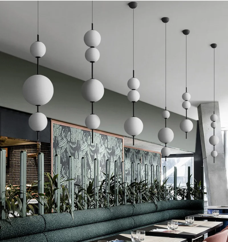 Modern LED Glass Pendant Lamps Candied Fruit Hanging Lamps Light Fixtures Nordic Restaurant Chandeliers Kitchen Accessories