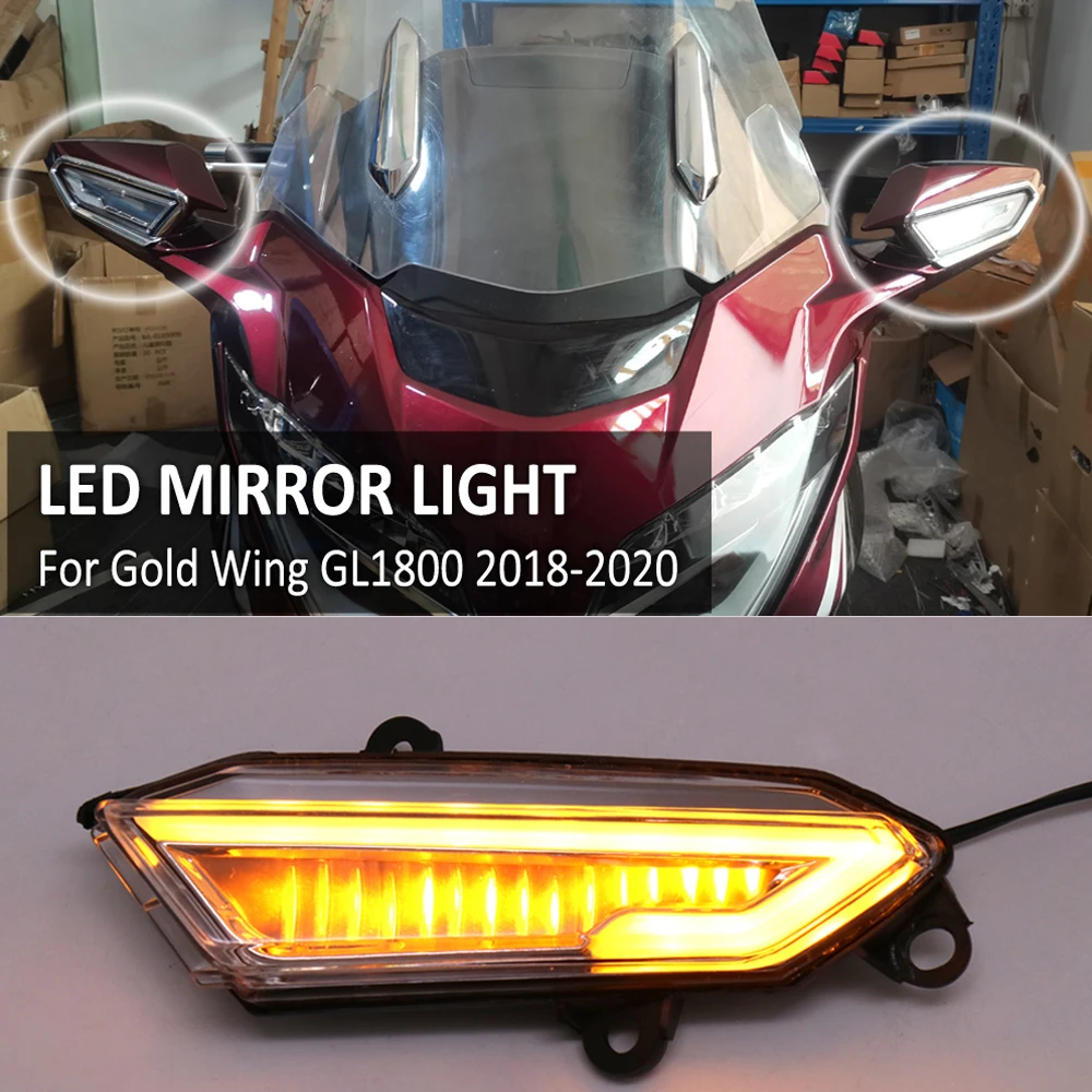 

Motorcycle LED Front Side Rearview Mirror Sequential Turn Signal Indicator Lights For Honda Gold Wing GL1800 GL 1800 2018 - 2020