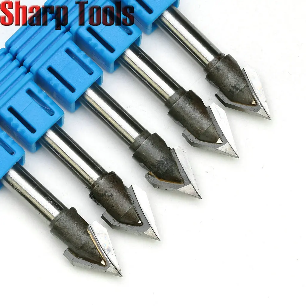 Herramientas de carpintería con ranura en V de 6x12mm y 60 grados, juego de brocas para enrutador, fresa de chaflán, grabado 3D, fresas de carburo sólido para madera